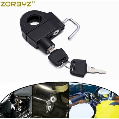 ZORBYZ 7/8'' 22mm Black Universal Motorcycle Handlebar Helmet Anti-Theft Security Locks With 2 Keys