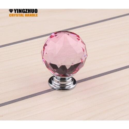 10pcs 30mm Pink Crsytal Pull Cabinet Knobs and Handles Furniture Furniture Hardware Drawer Dresser Box Case Hand Grip Door knob