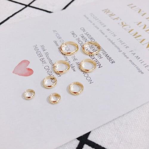 Diy minimalist geometric earnail accessories copper plated gold double hole round earrings jewelry material10pcs