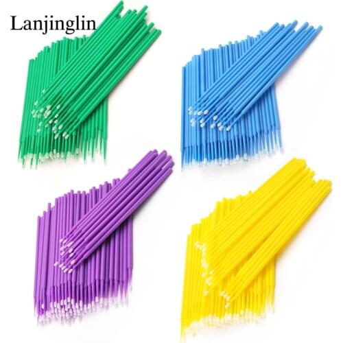 LANJINGLIN 100 PCS Disposable Makeup Cotton Swab Lashes Applicators Mascara Brush Eyelash Extension Tools Cotton Swab
