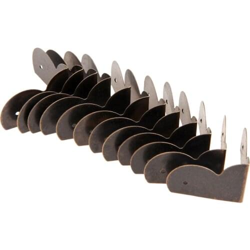 12Pcs Antique Decorative Corner Protector Jewelry Wine Gift Box Wooden Cases Corner Bracket For Furniture