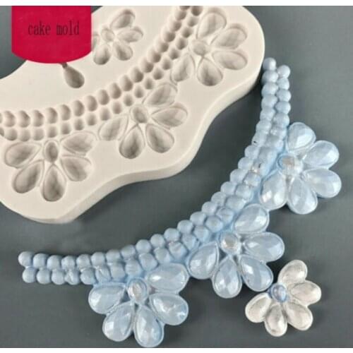 2020 Cake Silicone Molds 3D Pearl Rim Cake Mold Sugarcraft Chocolate Pink Stencil Kitchen Pastry Home Baking Tools Jewelry Mould