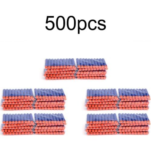 500pcs/set Refill Darts Bullets For Nerf N-strike Elite Series Blasters Children Toy Gun Blue Soft Bullet Foam Guns Accessories