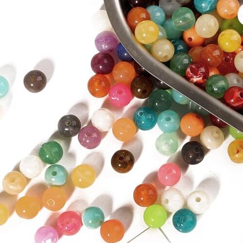 6/8mm Acrylic Beads Small Beads Double Color Round Beads Jewelry Making Bracelets Necklace