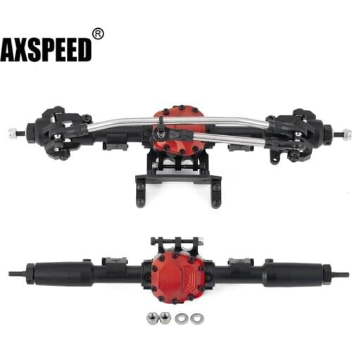 AXSPEED Alloy Front & Rear Straight Complete Axle Set for 1/10 RC Crawler Car Axial SCX10 II 90046 Upgrade Parts