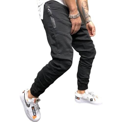 Men Pants Fashion Splicing Multi Pocket Harem Joggers Pants Male Trousers Mens Joggers Solid Pants Sweatpants Large Size