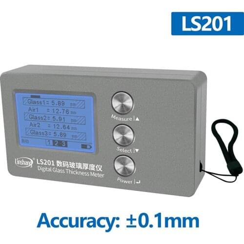 LS201 Digital Glass Thickness Meter single side laser measure insulated double triple pane glass air space IG thickness