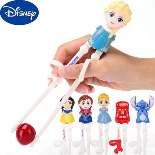 Disney Childrens Chopsticks Preschool Training Auxiliary Chopsticks Cartoon Anime Figure Frozen Princess Cars Stitch Tableware
