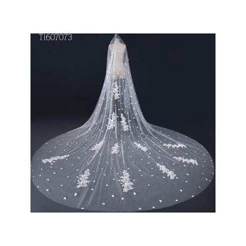Free Shipping Real Photos 3M White/Ivory Elegant Wedding Veil long Bridal Veil Head Veil Wedding Accessories Hot Sell EE7073