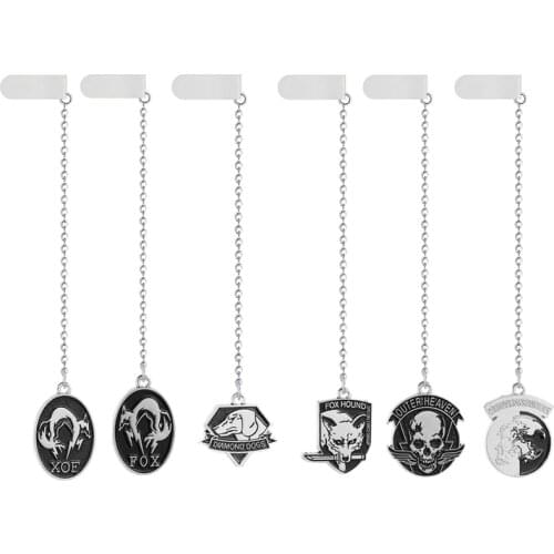 Game Metal Gear Solid 5 Bookmark Fox Hound Outer Heaven Book Holder Skull Animal Pendant Book Mark Stationery Gift Kids