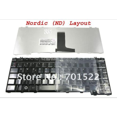 Nordic ND Laptop Keyboard for Toshiba Satellite A200 A205 A210 A215 A300 A305 A305D A350 A350D A355 M300 M200 M305 Glossy Black