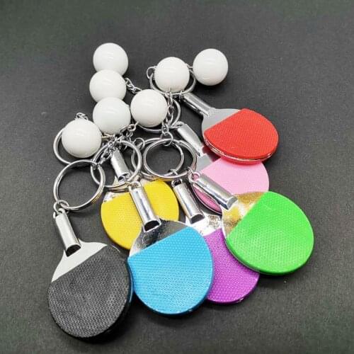 Creative Mini Table Tennis Ball Keychain Cute Backpack Car Key Chain Ball Ornaments Sporting Goods Simulation Gift Accessories