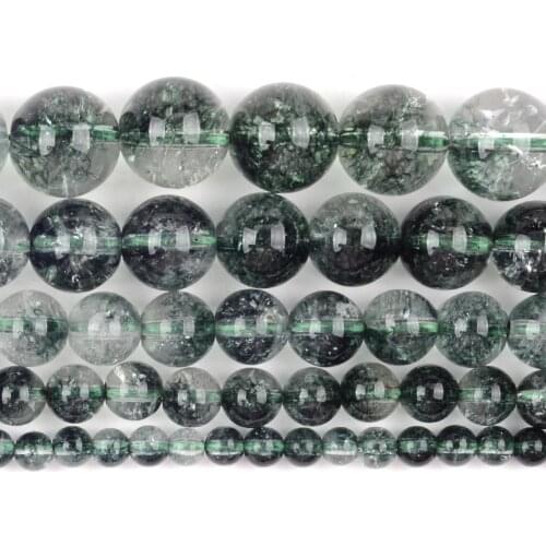 Natural Green Phantom Ghost Quartz Stone Beads Round Loose Spacer Beads For Jewelry Making 6/8/10/12mm DIY Bracelet Handmade