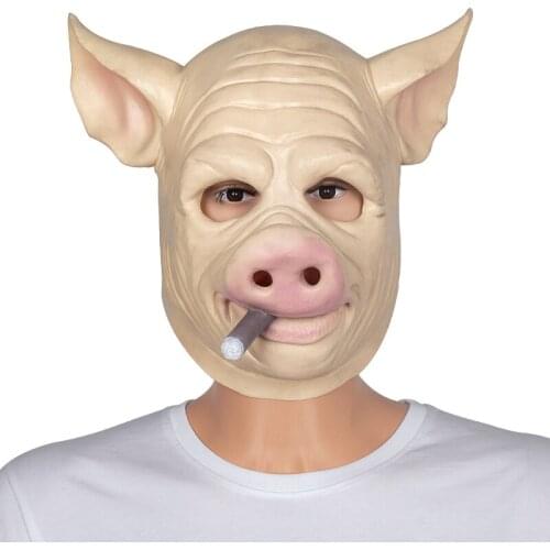 Pig Mask Halloween Animal Latex Masks Cosplay Fancy Dress Party Props Domineering Headgear