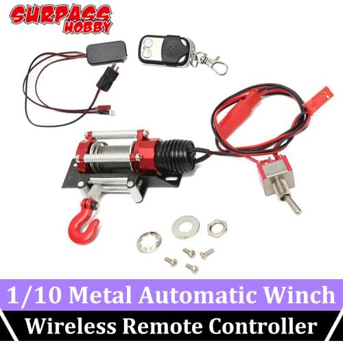 Metal Automatic Winch Motor Simulated Wireless Remote Controller System for RC Crawler Car Axial SCX10 Traxxas TRX4 D90 90046