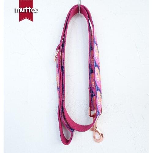 MUTTCO retailing special self-design dog collar THE PINK GRAFFITI high quality handmade dog leash 5 sizes UDC063M