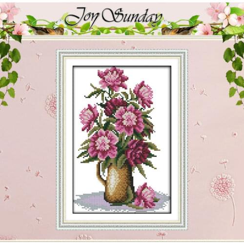 Pink Flower Patterns Counted Cross Stitch 11CT 14CT Cross Stitch Set Wholesale Cross-stitch Kit Embroidery Needlework
