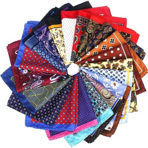 New Fashion Men Handkerchief Pocket Square Popular 32 X 32CM Large Man Paisley Dot Chest Hankies For Wedding mens Suits Hanky