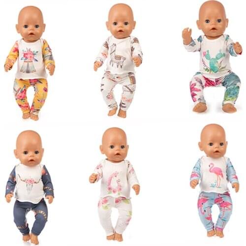 New Fashion pajamas Doll Clothes Fit For 43cm born baby Doll clothes reborn Doll Accessories