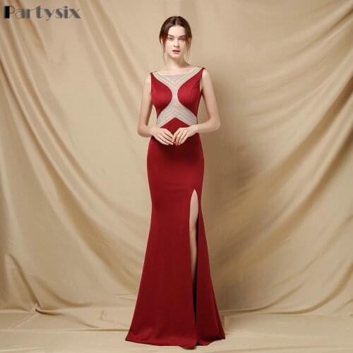 Partysix One Shoulder Fashion Evening Dress Long Elegant Classical Sexy Ladies Mermaid Floor Length Prom Gown Dresses Vestidos