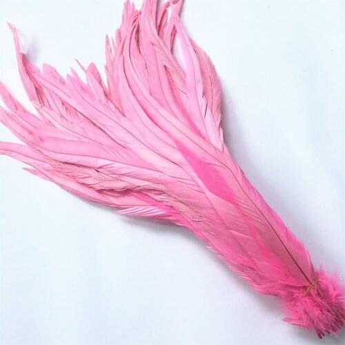50PCS Natural Pink Rooster Coque Tail Feathers 35-40CM Rooster Feather for Crafts Pheasant Feathers Wedding Feathers Decoration