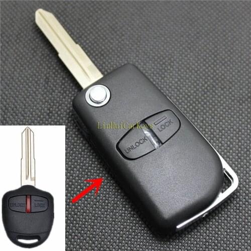PINECONE Key Case for MITSUBISHI ASX GRANDIS PAJERO SPORT OUTLANDER Key 2 Button Uncut Blade 2 Remote Blank Key Shell Cover 1 PC