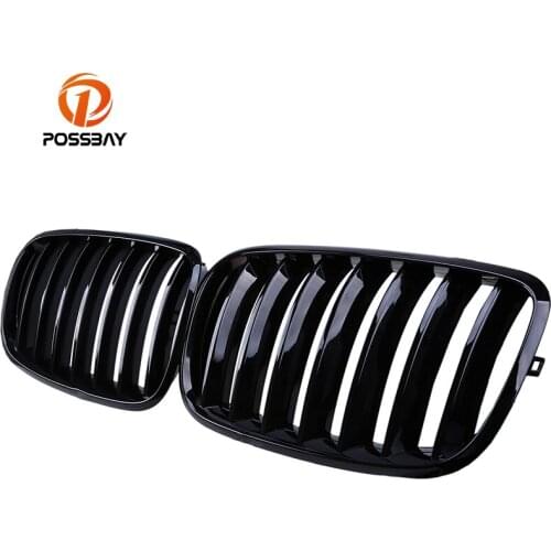 POSSBAY Gloss Black Front Grilles for BMW X5 M (E70) 35dX/40dX/4.8i/3.0si/50iX 2009 2010 2011 2012 2013 Bumper Center Grille