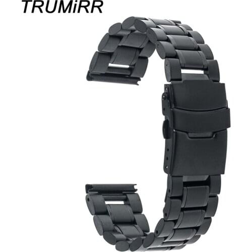 Stainless Steel Watchband 16mm 18mm 20mm 22mm 24mm for Casio Men Women Watch Band Wrist Strap Safety Clasp Bracelet Black Silver