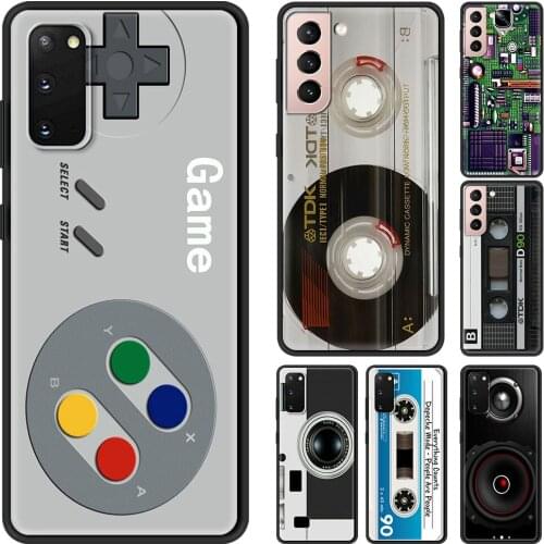 Retro Vintage Camera Cassette Music Battery Case For Samsung Galaxy S21 S20 Ultra S10 Plus Lite S20FE S10e S9 S8 Edge Silicone