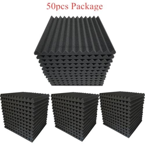 50PCS 300x300x25mm Studio Acoustic Foam Soundproofing Panels Wedges Soundproof Absorption Treatment Protective Sponge 4 Colors