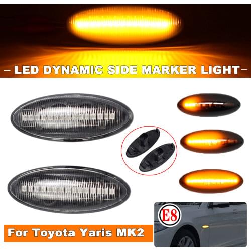 2pcs LED Dynamic Side Marker Light Signal Blinker For Toyota Yaris COROLLA Auris Mk1 E15 RAV4 Mk3