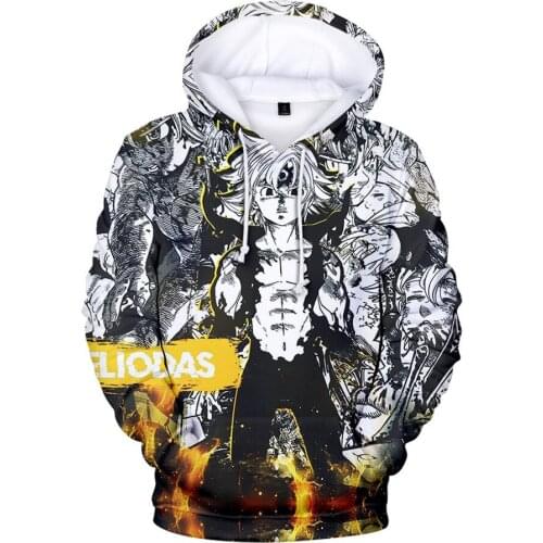 Nanatsu No Taizai Meliodas mens Oversized hoodie Seven Deadly Sins Sweatshirt Harajuku boy/girls anime hoodie kids Jacket tops