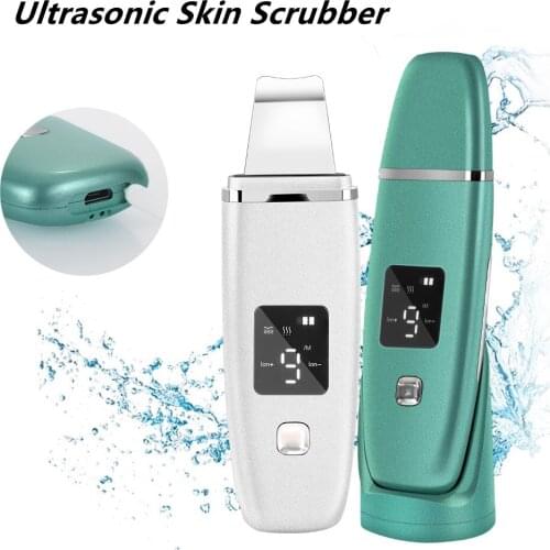 Ultrasonic Skin Scrubber Facial Pore Cleaner for Face Deep Clean Rechargable High Frequency Remove Blackhead EMS Tighten Skin