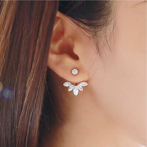 Spanking ear jacket jewelery earrings for women-sided leaf earrings ear boucle