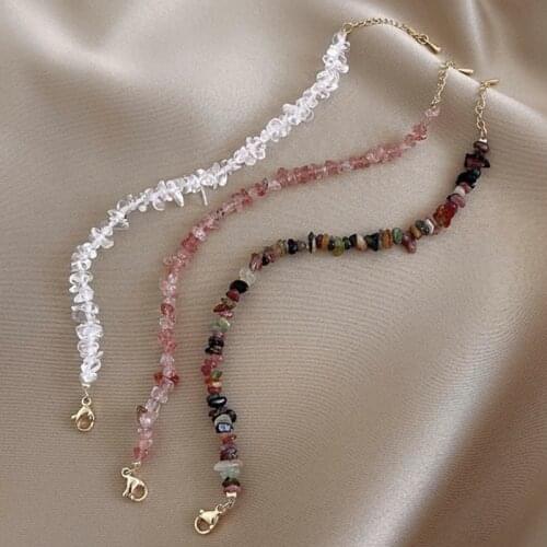 VSnow Fashion 3 Designs Natural Multicolor Irregular Stones Charm Bracelet for Women Handmade Asymmetry Beaded Bracelet Jewelry