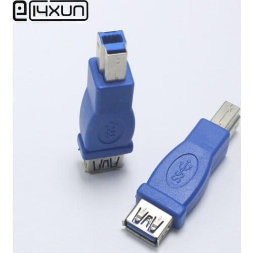 1pcs USB 3.0 Type B Female Socket to Printer Type A Male Plug DC Power Plug Jack High Speed Blue Connector Adapter for PC