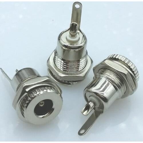 10Pcs High Quality DC Power Jack Socket Connector 5.5*2.1mm DC Power Socket Female Panel Mount