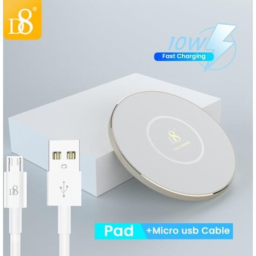 10W Wireless Charger For iPhone 12 11 Pro Fast Wireless Charging Pad For Samsung s8 s9 s10 note With Micro USB Cable Fast Charge