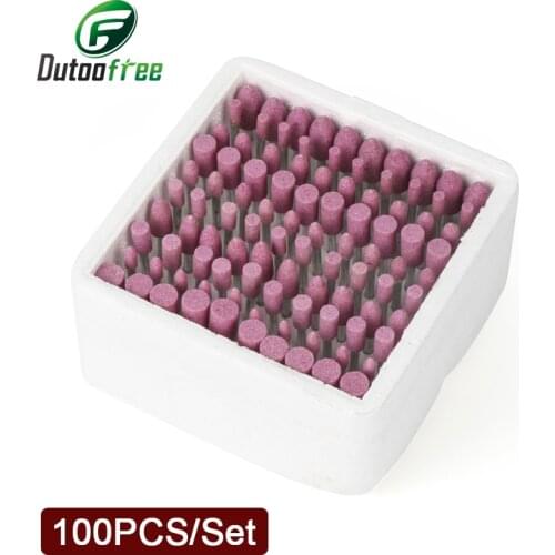 Tungfull High Quality 100 pcs/box Assorted Ceramic Mounted Point Grinding Stone Head Wheel Dremel Drill Rotary Tools In Stock