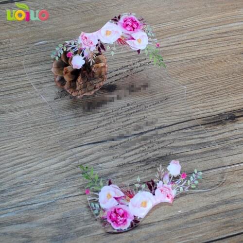 20pcs european style laser cut flower wedding invitation cards personalize logo 3d invitation cards design