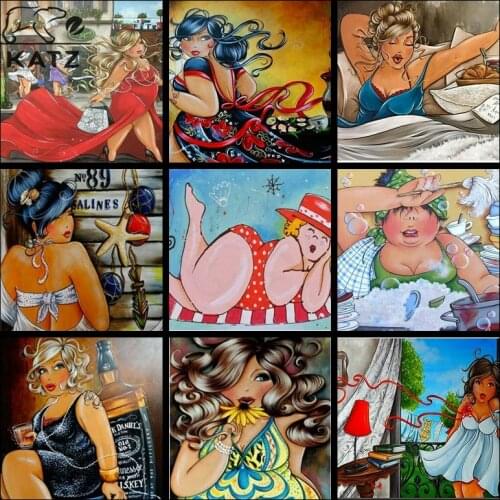 5D Diamond Painting Busty Sexy Woman Embroidery Cross Home Decor Graffiti Animation Picture Diamond Mosaic Diy Cross Stitch Gift