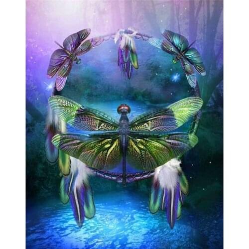 DIY Diamond Painting Spirit Of The Dragon fly Cross Stitch Needlework Home Decorative Full Square Diamond Embroidery Arts