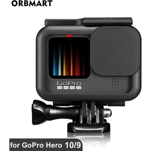ORBMART for GoPro Hero 9 Black Frame Case Lens Cap Protective Cover Cage Glass Screen Protector for Go Pro 9 Gopro9 Accessories