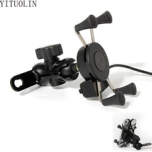 For HONDA MSX125 CB190R NC750X VFR800 XR 400 FORZA 300 X4 VALKYRIE 1500 Motorcycle Phone Holder Charger For MT 07 Z900 Cb650r R6