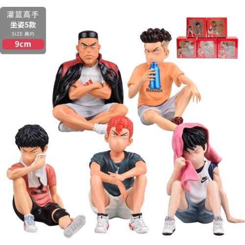 Hanamichi Sakuragi Action Figure SLAM DUNK Miyagi Ryota Mitsui Hisashi Akagi Takenori Model 9cm Rukawa Kaede PVC Figure