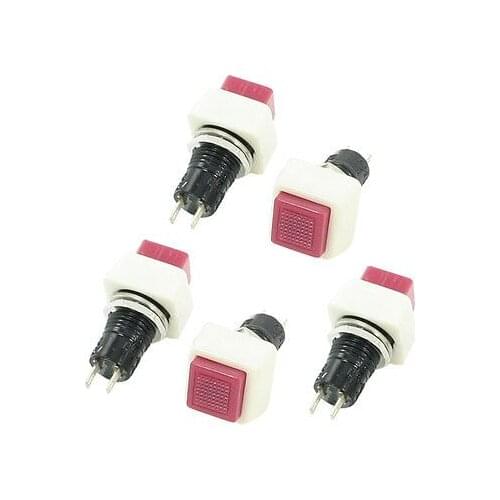 Latching Action SPST Square Red Push Button Switch AC 250V/1A 125V/3A