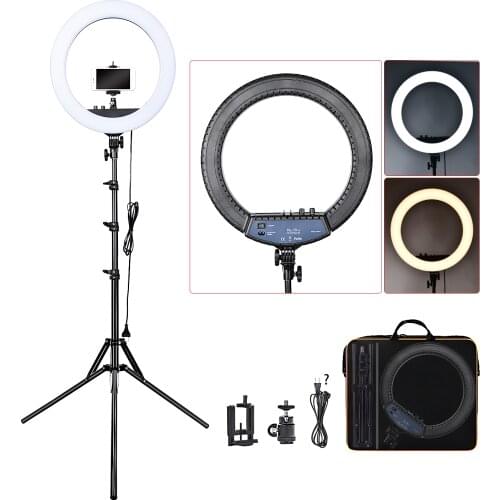 FOSOTO RL-18II Led Ring Light 18 Inch Ring Lamp 55W Ringlight Photography Lamp With Tripod Stand For Phone Makeup Youtube Tiktok