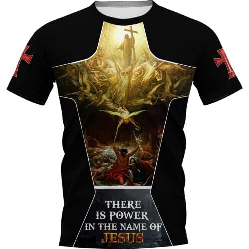 PLstar Cosmos Knight Templar Jesus 3D Printed t-shirt Harajuku Streetwear T shirts Hip hop Men For Women Short Sleeve 08