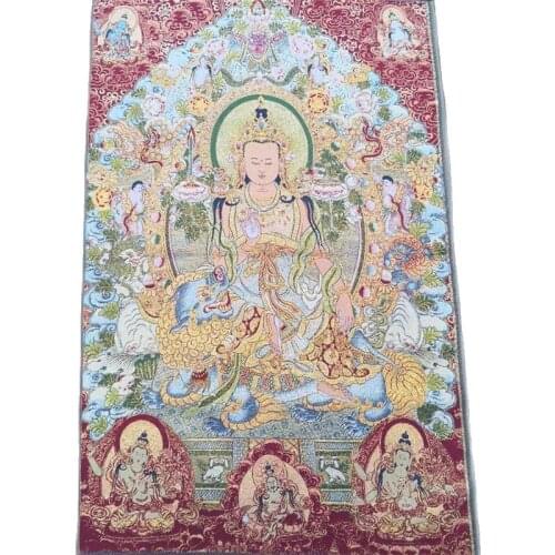 China old Tibet silk Thangka like hanging painting fengshui Tibetan Longevity Buddha
