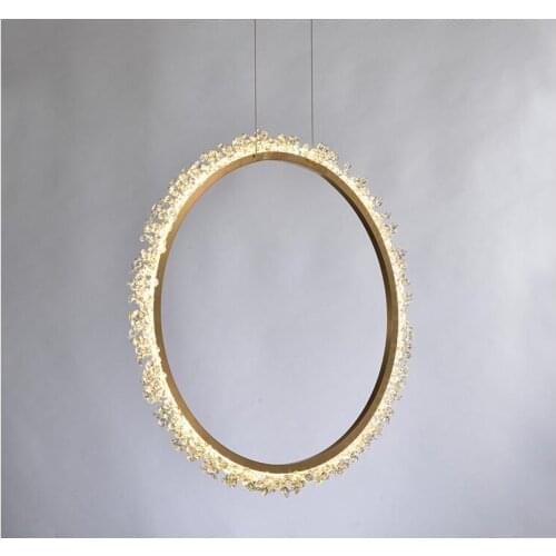 Ring Crystal Nordic Lamps Postmodern Simple Crystal Droplight Living Room Restaurant Creative Personality Light Luxury light in
